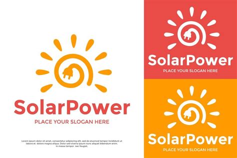 Premium Vector | Solar power vector logo template