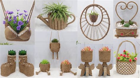 20 Amazing Reuse Ideas Waste Material for Plant Pot | Jute Craft Ideas ...