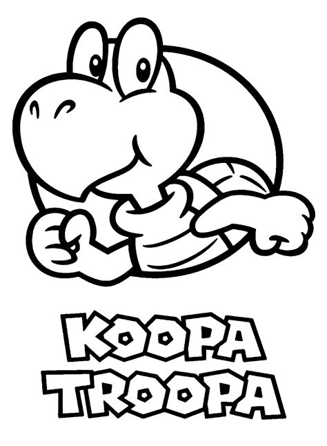 Printable Koopa Troopa Coloring Page - Free Printable Coloring Pages