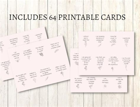 64 Manifesting Cards Printable Affirmation Deck Motivational - Etsy