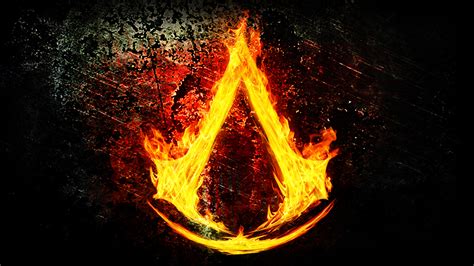 Desktop Wallpapers Assassin's Creed Logo Emblem Fire Games 1920x1080