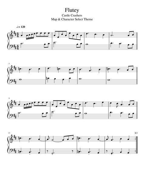 Flutey -- Castle Crashers Sheet music for Piano (Solo) | Musescore.com