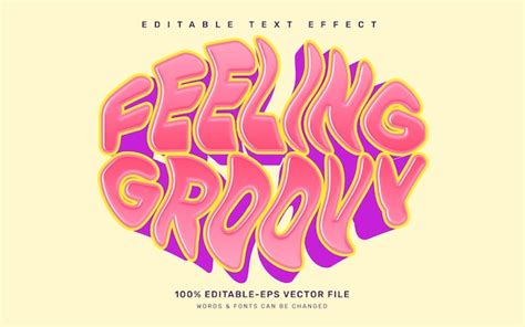 Premium Vector | Feeling Groovy editable text effect template