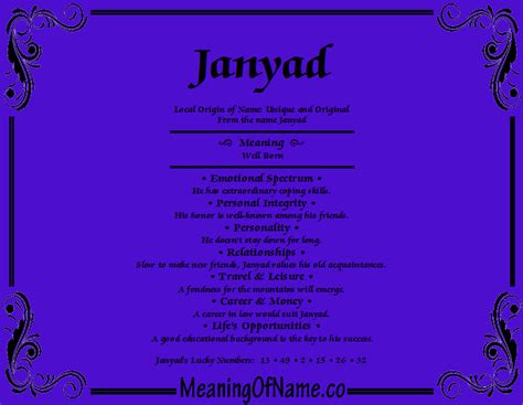 Janyad - Meaning of Name