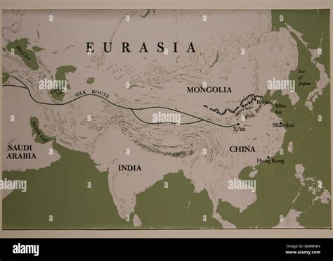 Map of Silk Route Stock Photo - Alamy