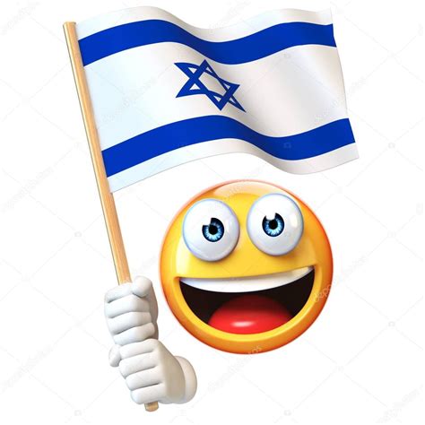 Emoji Holding Israel Flag Emoticon Waving National Flag Israel Rendering — Stock Photo © koya979 ...