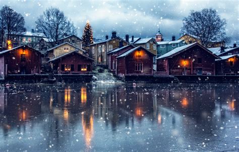 Wallpaper snow, home, tree, Finland, Winter magic, Porvoo images for ...