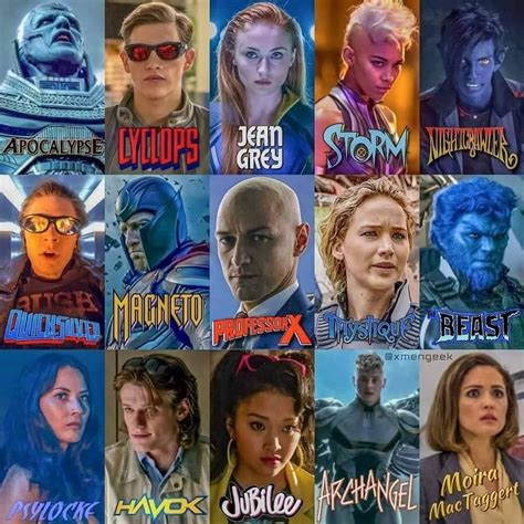 The characters of X-Men Apocalypse : xmen