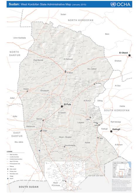 Sudan: West Kordofan State Administrative Map (January 2015) | OCHA