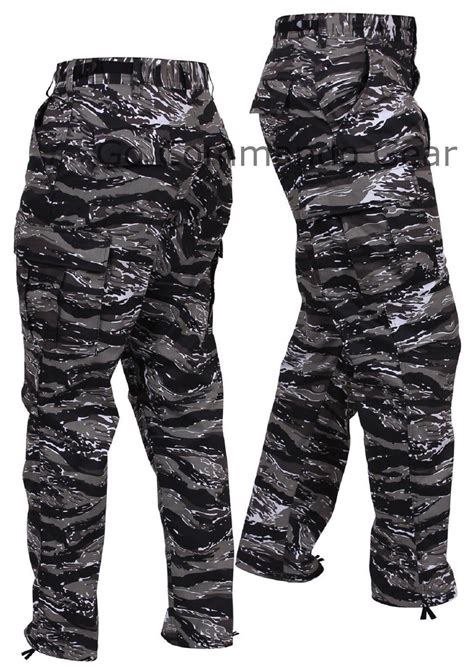 Men's Urban Tiger Stripe Camo BDU Pants - Tactical Uniform Style Pants ...