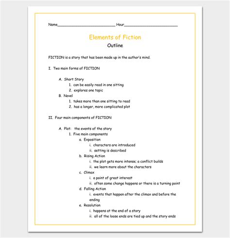 Story Outline Template - 15+ for Word and PDF Format