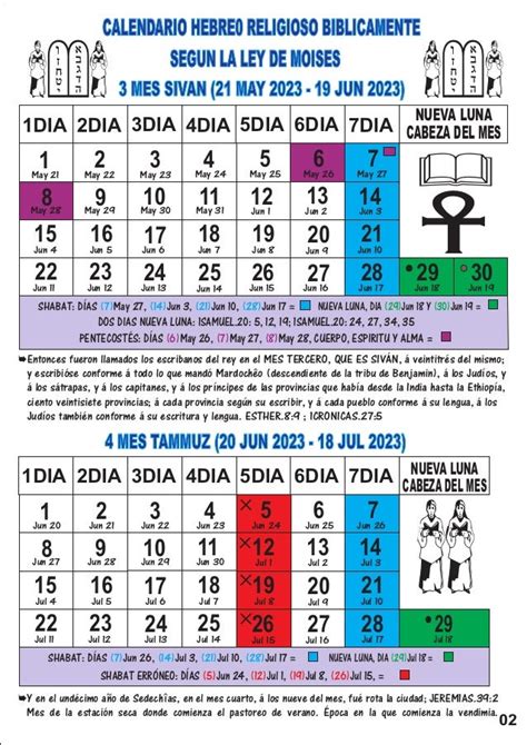 Calendario hebreo religioso 2023