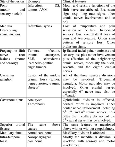 Localization of lesions affecting the fifth cranial nerve | Download ...