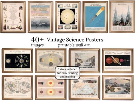 Digital Vintage Science Posters Printable Astronomy Decor for Teacher ...