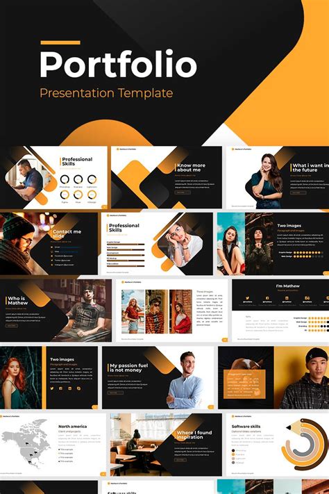 Portfolio PowerPoint Template #86827 in 2020 | Powerpoint presentation design, Presentation ...