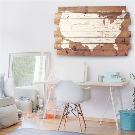 Map Wall Decor Wall Map Wood Map - Decor Steals