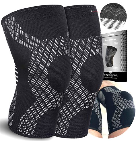 Buy aZengear Knee Support Brace (Pair) - Compression Sleeves for - Meniscus Tear - Joint Pain ...