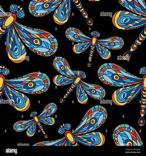 Dragonfly seamless pattern. Dragonfly background. Creative background ...