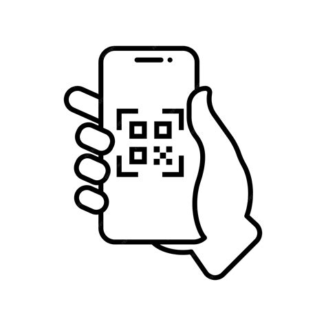 Premium Vector | QR code smartphone scanner linear icon Vector illustration