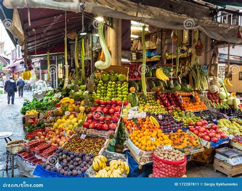 Istanbul. Turkey. Street Market with Fresh Fruits and Vegetables ...