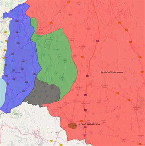 Map of Daraa Governorate after Daraa City is under the control of the ...