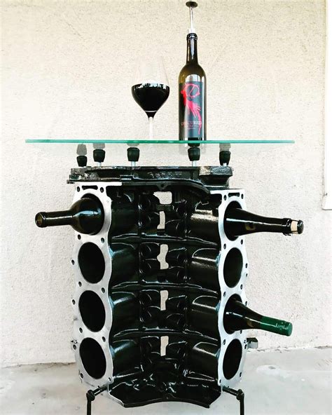 Engine Block Wine Rack // Gearhead // Steampunk // Man Cave // Bar ...