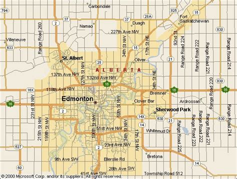 Edmonton City Map - Map of Canada City Geography