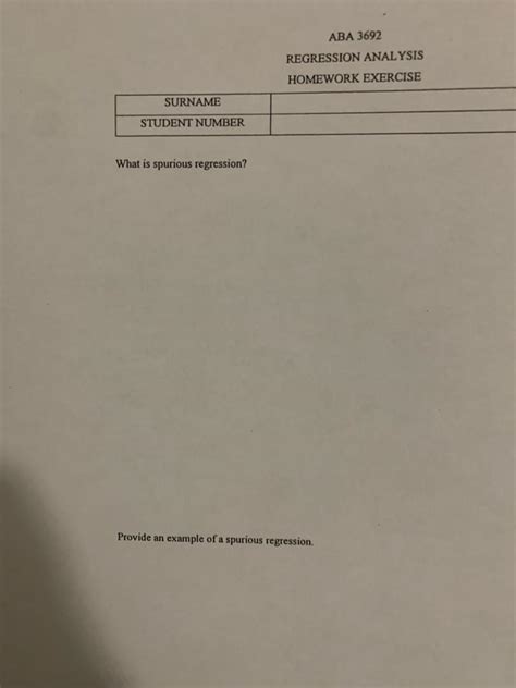 Solved What is spurious regression? Provide an example of a | Chegg.com