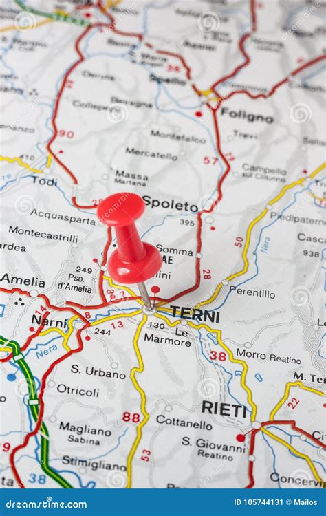 Terni Pinned on a Map of Italy Stock Image - Image of direction, geography: 105744131