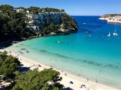 cala galdana beach view from the luxury hotel on a yoga retreat in ...