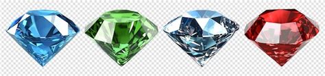 Premium PSD | Collection of diamond gems of various colors