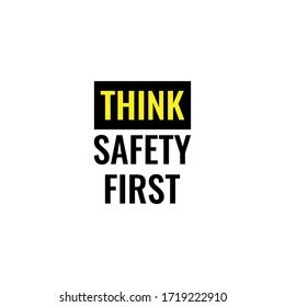 Think Safety First Poster Safety Concept Stock Vector (Royalty Free ...