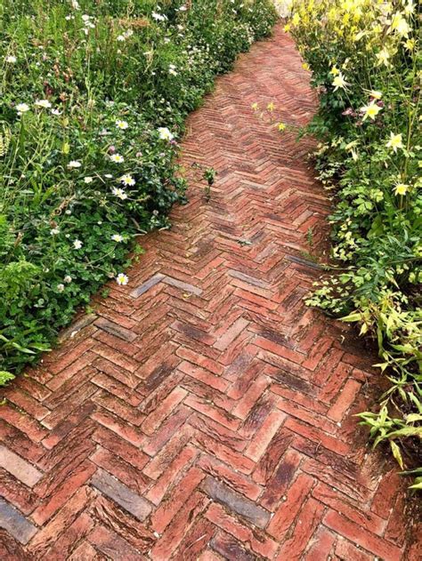 Clay Pavers Laid In Herringbone Pattern – Marian Boswall Landscape ...