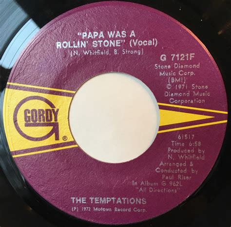 The Temptations - Papa Was A Rollin' Stone (1972, Vinyl) | Discogs