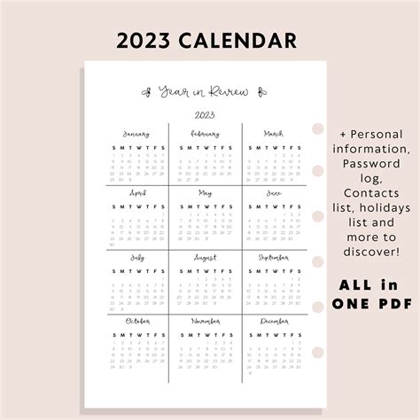 Monthly & Weekly Planner A4 2023 2023 Printable Planner 2023 - Etsy