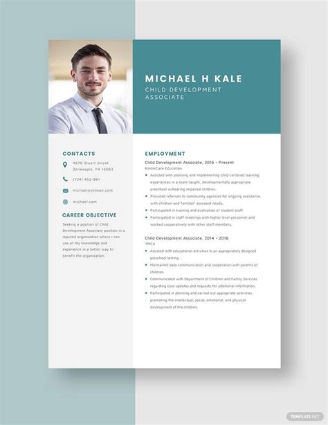 Child Development Associate Resume in Word, Pages - Download | Template.net