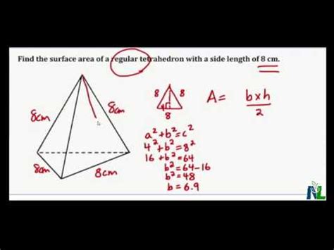 Determine Surface Area of a Tetrahedron - YouTube