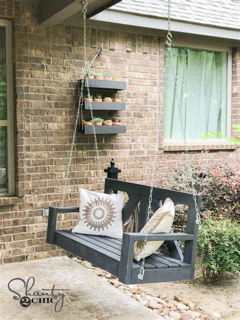 DIY $40 Farmhouse Porch Swing - Shanty 2 Chic