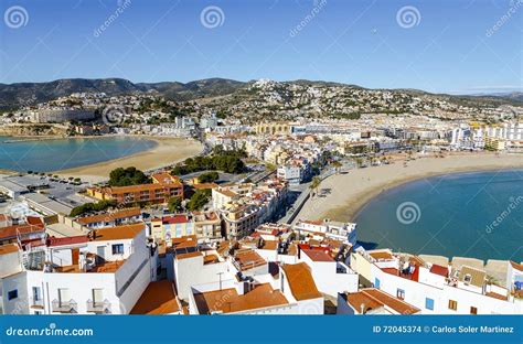 Two Beaches in Peniscola, Castellon, Spain Stock Photo - Image of cityscape, horizon: 72045374