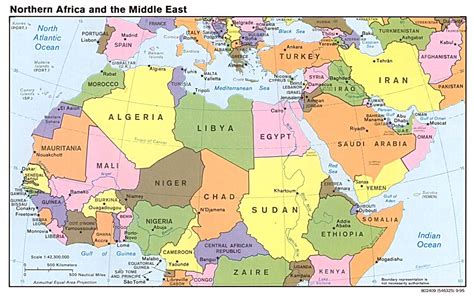 Large political map of Northern Africa. Northern Africa large political ...