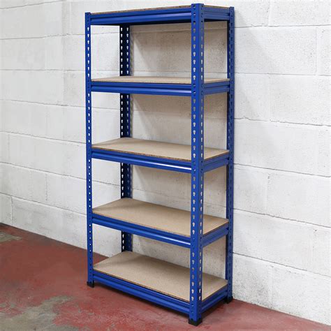 5 Tier Blue Heavy Duty Boltless Metal Storage Shelves/Warehouse Racking ...