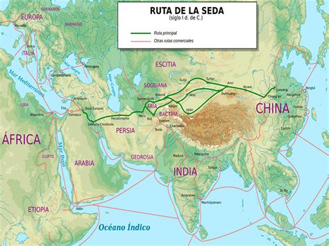 Mapa de ruta de la seda junto con información de interés con China Crown