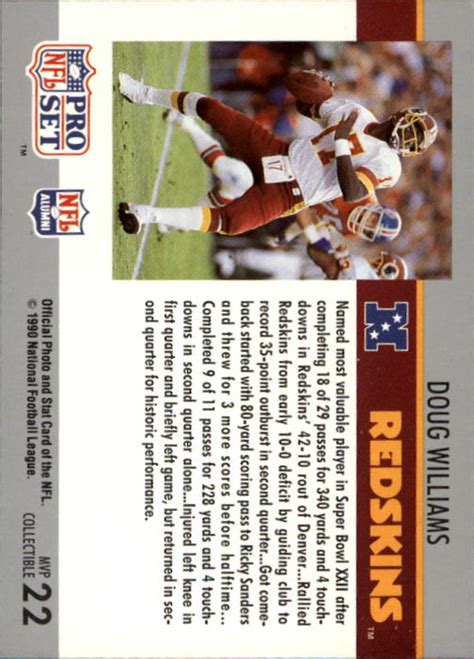 1990 Pro Set Super Bowl MVP's #22 Doug Williams - NM-MT