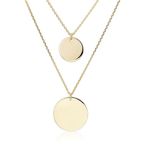 Double Disc Layered Necklace in 14k Yellow Gold | Blue Nile