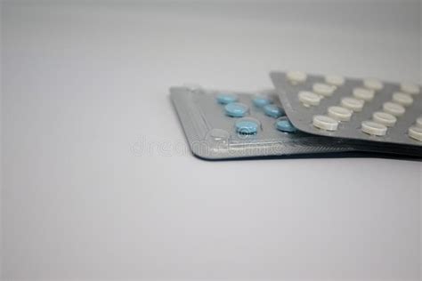 Blue And White Pills Blister Stock Image - Image of background, ppharmaceutical: 194032575