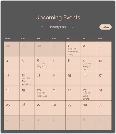 Best Event Calendar For Wix - Printable Word Searches