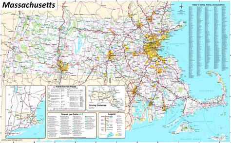 Large Detailed Map of Massachusetts With Cities and Towns