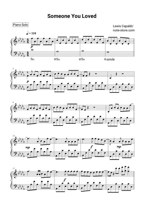 Lewis Capaldi - Someone You Loved sheet music for piano download ...