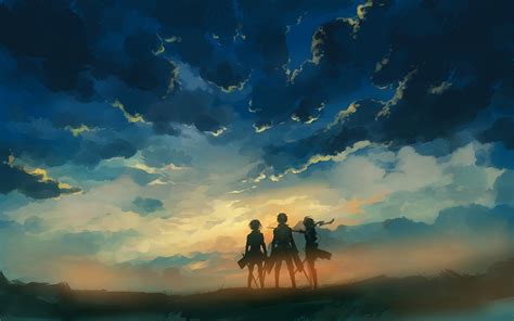 Attack on Titan: Trio at Dawn HD Wallpaper