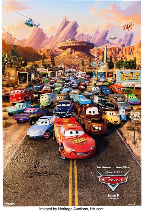 Cars Theatrical Poster Signed by John Lasseter, Group of | Lot #96032 ...